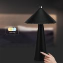 Lampka biurkowa nocna V-TAC 3W LED 33cm CCT ładowanie USB-C ściemnianie czarna skóra VT-10117 3000K-6000K 240lm