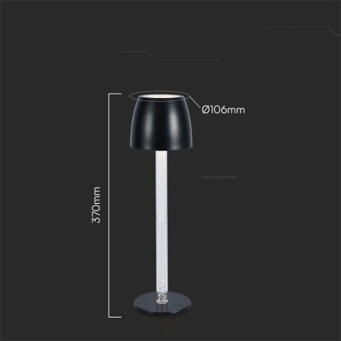 Lampka biurkowa nocna V-TAC 3W LED 37cm ładowanie ściemnianie czarna VT-7576 3000K 310lm