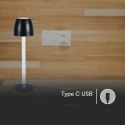 Lampka biurkowa nocna V-TAC 3W LED 37cm ładowanie ściemnianie czarna VT-7576 3000K 310lm