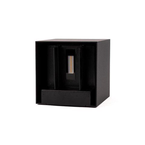 Oprawa ścienna solarna V-TAC 9W LED COB regulowana czarna kostka 15x15cm IP65 VT-11109 4000K 860lm