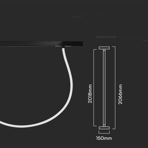 Oprawa szynosystem magnetyczny 48V V-TAC 23W LED CCT 30st smart 200cm WI-FI tracklight czarna VT-42024 2700K-6400K 2810lm 3 lata