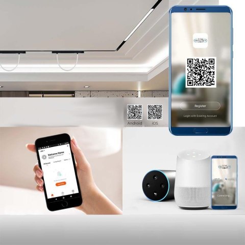 Oprawa szynosystem magnetyczny 48V V-TAC 23W LED CCT 30st smart 200cm WI-FI tracklight czarna VT-42024 2700K-6400K 2810lm 3 lata