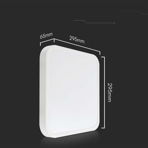 Plafon V-TAC 24W LED kwadrat 29x29cm natynkowy IP44 biały VT-8624 3000K 2500lm