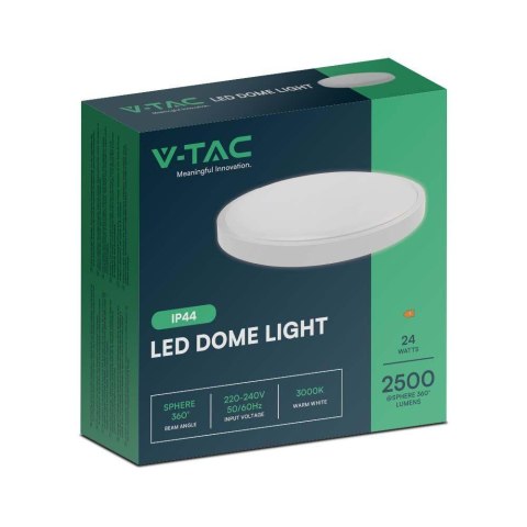 Plafon V-TAC 24W LED okrągły 29cm natynkowy IP44 biały VT-8624 4000K 2500lm