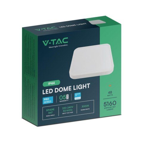 Plafon V-TAC 48W LED SAMSUNG CHIP kwadrat 42x42cm natynkowy IP44 biały VT-8630 4000K 5160lm 5 lat gwarancji