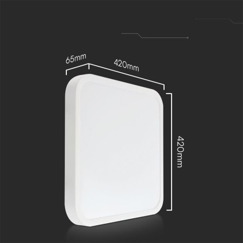 Plafon V-TAC 48W LED SAMSUNG CHIP kwadrat 42x42cm natynkowy IP44 biały VT-8630 4000K 5160lm 5 lat gwarancji