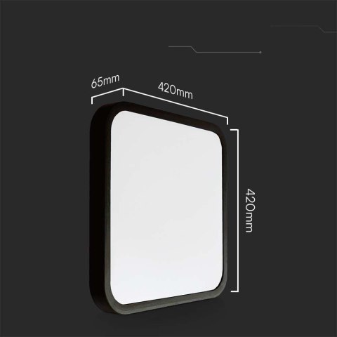 Plafon V-TAC 48W LED kwadrat 42x42cm natynkowy IP44 czarny VT-8630B 4000K 5160lm
