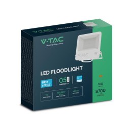 Projektor LED V-TAC 100W 100Lm/W przewód 1mb SAMSUNG CHIP biały VT-44104 6500K 8700lm 5 lat gwarancji