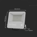 Projektor LED V-TAC 100W 100Lm/W przewód 1mb SAMSUNG CHIP czarny VT-44104 6500K 8700lm 5 lat gwarancji