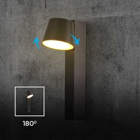 Oprawa LED V-TAC 8W kinkiet hotel łóżko USB VT-10112 3000K 900lm