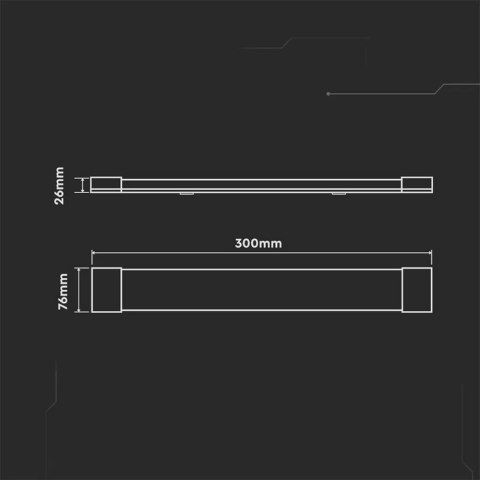 Oprawa V-TAC 10W LED liniowa natynkowa 30cm 100Lm/W VT-8310 3000K 1000lm 3 lata gwarancji