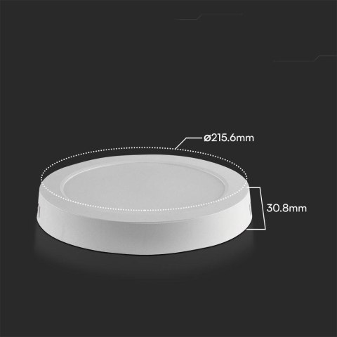 Panel natynkowy V-TAC 18W LED SAMSUNG CHIP okrągły 215x30mm VT-60018RD-S 4000K 1980lm 5 lat gwarancji