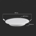 Panel wpuszczany V-TAC 12W LED SAMSUNG CHIP okrągły 170x28mm VT-61012RD-S 3000K 1200lm 5 lat gwarancji