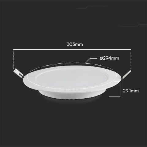 Panel wpuszczany V-TAC 24W LED SAMSUNG CHIP okrągły 294x29mm VT-61024RD-S 6500K 2640lm 5 lat gwarancji