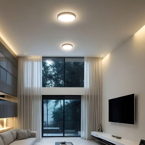 Plafon V-TAC 24W LED SAMSUNG CHIP okrągły 30cm natynkowy IP44 czarny VT-8624B 4000K 2500lm 5 lat gwarancji