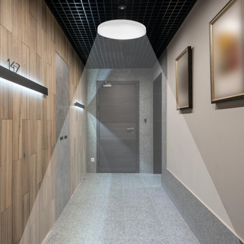 Plafon V-TAC 24W LED okrągły IP44 czujnik ruchu mikrofalowy 30cm biały VT-8624S-W-RD 4000K 2400lm