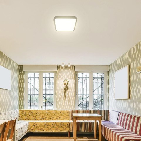 Plafon V-TAC 36W LED SAMSUNG CHIP kwadrat 42x42cm natynkowy pilot czujnik ruchu IP44 czarny VT-8630S 4000K 3820lm 5 lat gwarancj