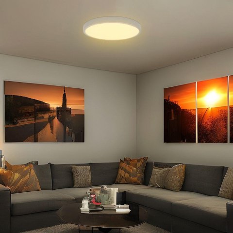 Plafon V-TAC 36W LED SAMSUNG CHIP okrągły 42cm natynkowy pilot czujnik ruchu IP44 biały VT-8630S 4000K 3820lm 5 lat gwarancji
