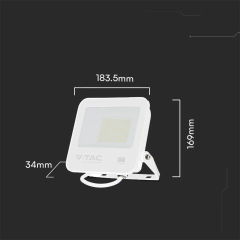 Projektor LED V-TAC 50W SAMSUNG CHIP PRO-S biały VT-44055 6500K 4270lm 5 lat gwarancji