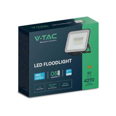 Projektor LED V-TAC 50W SAMSUNG CHIP PRO-S czarny VT-44055 4000K 4270lm 5 lat gwarancji