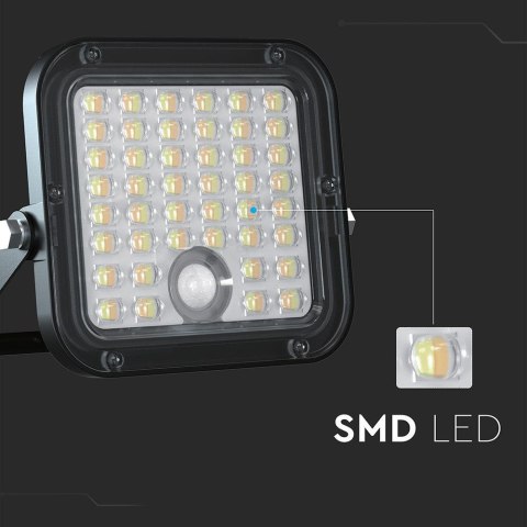 Projektor LED solarny V-TAC 10W pilot auto timer czujnik ruchu IP65 CCT VT-411CCT 4000K+6000K 1500lm