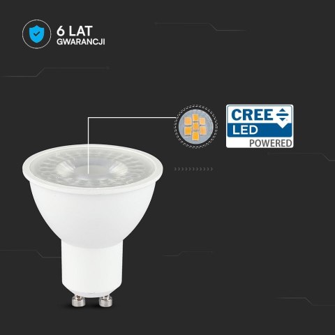 Żarówka LED V-TAC CREE CHIP GU10 7,5W 38st VT-291 6500K 610lm 6 lat gwarancji