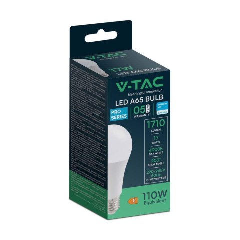 Żarówka LED V-TAC SAMSUNG CHIP 17W E27 A65 VT-21017 3000K 1710lm 5 lat gwarancji