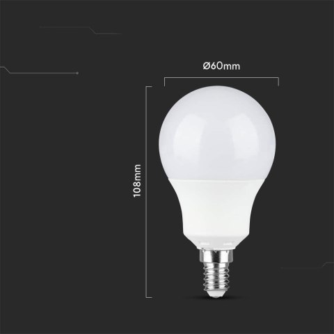 Żarówka LED V-TAC SAMSUNG CHIP 8,5W E14 kulka VT-269 3000K 806lm 5 lat gwarancji