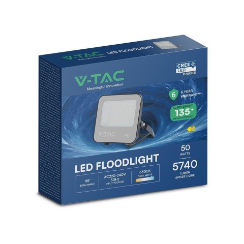 Projektor LED V-TAC CREE CHIP 50W 135lm/W IP65 VT-4455 3000K 6750lm 6 lat gwarancji