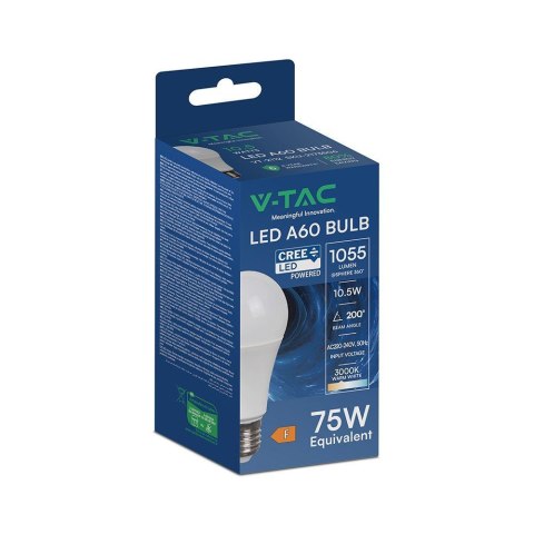 Żarówka LED V-TAC CREE CHIP 10,5W E27 A60 VT-2112 3000K 1055lm 6 lat gwarancji