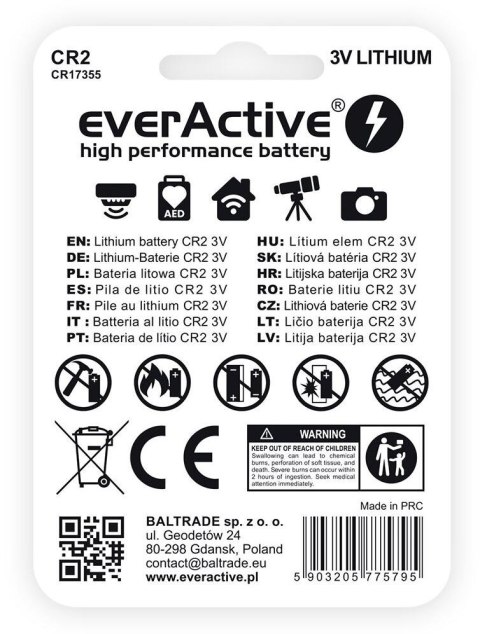Bateria CR2 everActive (blister 1 szt.)