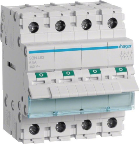 Modułowy rozłącznik izolacyjny 4P 63A 400VAC Hager SBN463
