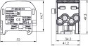 Blok rozdzielczy - odgałęźny SCB 25-2 Al/Cu 80120 SIMBLOCK szary 81505002