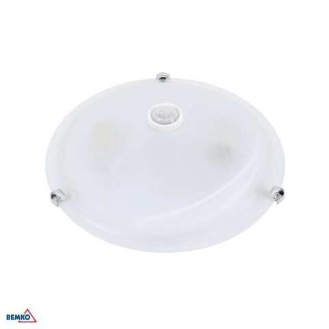 Plafoniera TAZAN Z CZUJ. PODCZER. 2X40W E27 IP20 sztkło+STAL+PLASTIK