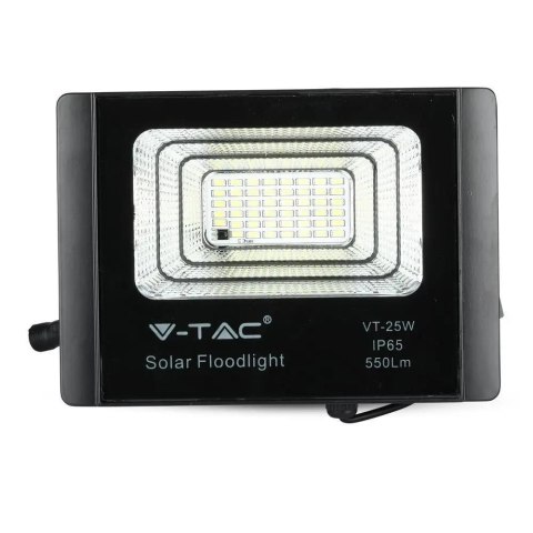 Naświetlacz LED solarny V-TAC 12W czarny IP65 pilot timer VT-25W 4000K 550lm
