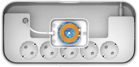 LISTWA ANTYPRZEPIĘCIOWA Z ZABEZPIECZENIEM Energizer 5x SCHUKO 2x USB-A 1x USB-C 2500W 10A KABEL 2M MAGNETIC