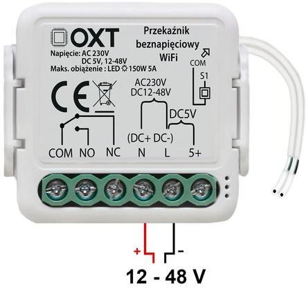 Moduł OXT mini przekaźnik beznapięciowy AC 230V DC 5V 12-48V WiFi TUYA