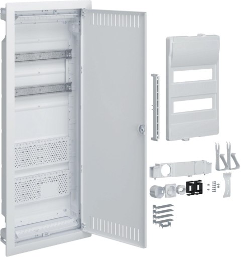 Rozdzielnica hybrydowa podtynkowa, 2 x12modułów, 2x płyta montażowa, 1x gniazdo 230V, HAGER Volta Hybrid VU602PLH