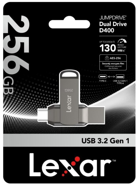 Pendrive Lexar Dual Drive D400 256GB USB-C/A 3.1 130MB/s