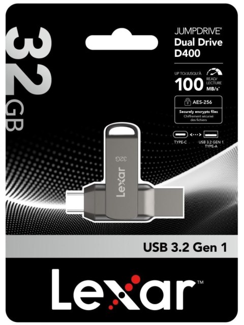 Pendrive Lexar Dual Drive D400 32GB USB-C/A 3.1 100MB/s