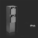 Słupek ogrodowy V-TAC 2 gniazda 2x16A 23cm 3600W IP44 grafit VT-1196 3 lata gwarancji