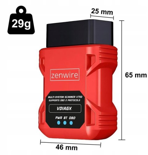 Interfejs Tester Skaner Diagnostyczny OBD2 ELM327 VDiagX V016 Zenwire