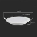 Panel LED V-TAC wpuszczany premium downlight 24W okrągły fi300 VT-61024 4000K 2640lm