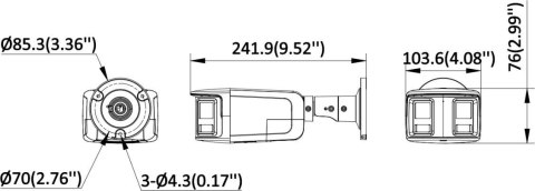 Kamera IP Hikvision DS-2CD2T43G2P-LISU/SL(180°)(O-STD)