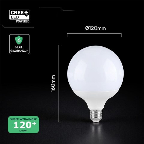 Żarówka LED V-TAC CREE CHIP 22W E27 kula glob G120 120Lm/W VT-242 4000K 2600lm 6 lat gwarancji