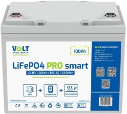 Akumulator LiFePO4 Volt Polska PRO SMART 12,8V 100 Ah (150A) BMS BLUETOOTH + MATA GRZEWCZA