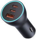 Baseus Golden Contactor Pro ładowarka samochodowa USB-A + 2x USB-C 65W ciemnoszary