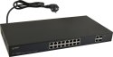 SWITCH POE PULSAR SF116 16-PORTÓW (16xPoE + 2xUPLINK/2xSFP UPLINK)