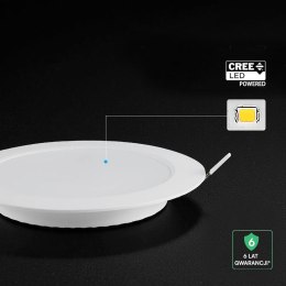 Panel wpuszczany downlight V-TAC 18W LED CREE CHIP okrągły 220x28mm VT-61018CCT 3000K-4000K-6500K 1980lm 6 lat gwarancji