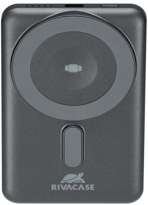 Powerbank Rivacase 5000mAh 22.5W PD Qi Magsafe 1x USB-C VA2607 szary + kabel USB-C i Lightning
